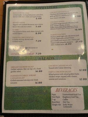 Menu - Appetizers & Salads