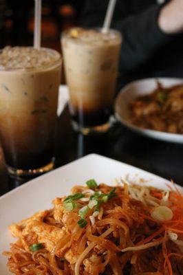 Pad Thai and iced coffee