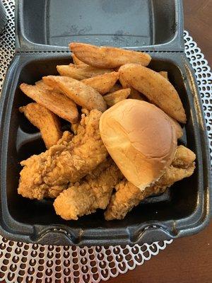 Three Tenders Meal with Double Side of Potato Wedges