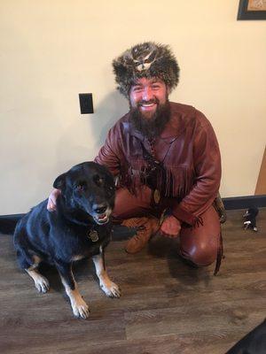 Otto posing with The Mountaineer