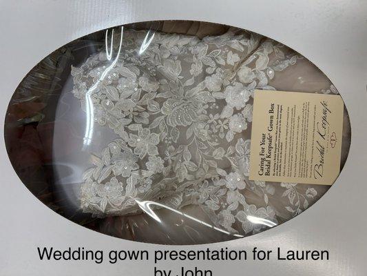 Your wedding gown deserves our presentation