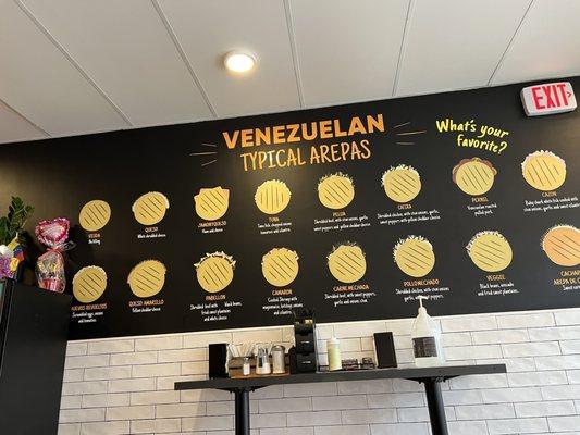 Some of the arepa options - February 2023