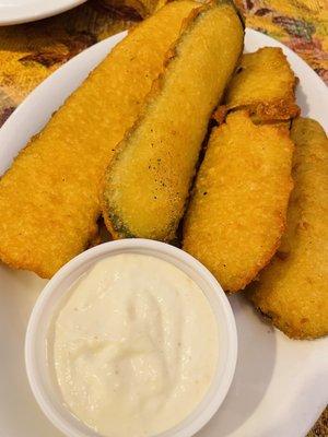 Breaded Zucchini Planks (deep fried and served with ranch dressing or horseradish sauce)