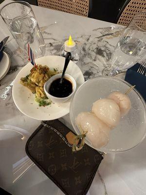 Lychee martini & Dumplings