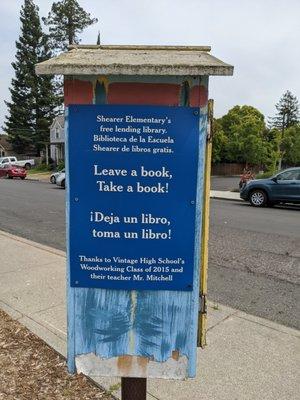 Community free library at Shearer Elementary, Napa