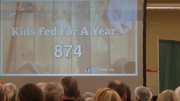 This is how many kids were fed for a year.