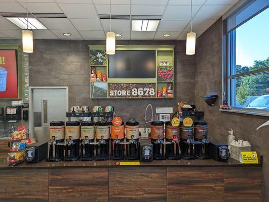 This is a view of the coffee bar.  Photo taken August 23, 2023.