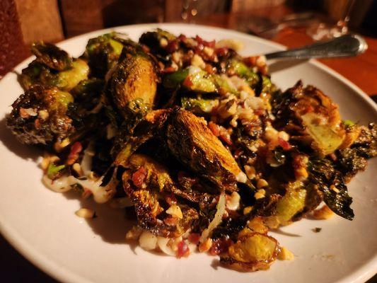 Brussels Sprouts Bacon, Cashews, Provolone, Sherry Vinegar