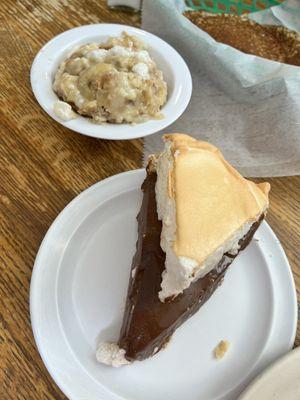 Dessert: chocolate pie and hot banana pudding