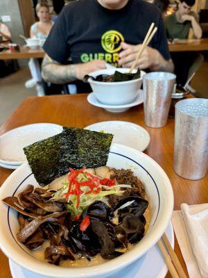 A really good bowl of tonkatsu with added sides.