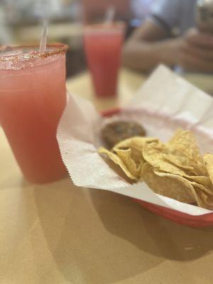 Pineapple/watermelon Fresca  and yes having watermelon plus the chips and salsa