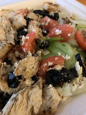 Grilled chicken Greek salad