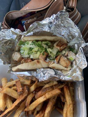 Chicken gyro and fry combo