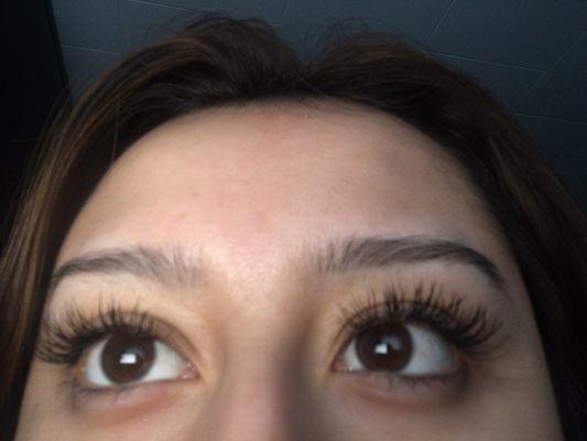 Day 2 of eyelash extensions with flash