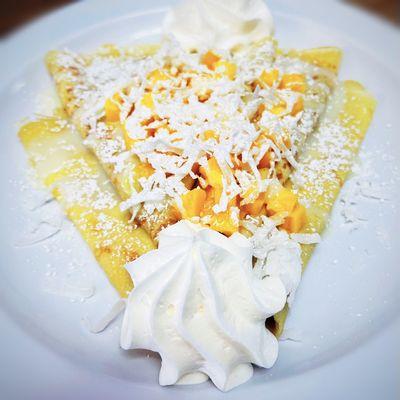 Mango Coconut Sweet Crepes.