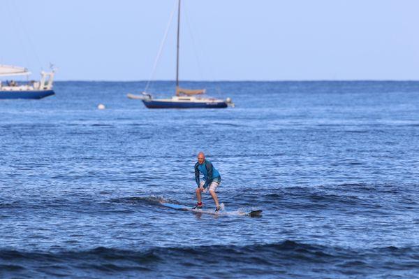 Me, riding the end of a wave that seemed to go forever