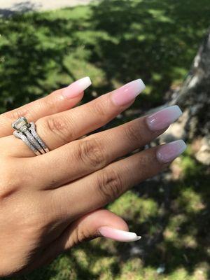 Pink and white ombré