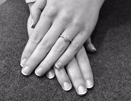 Shellac french manicure for a Casey's wedding day!