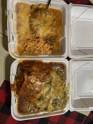 Chile Relleno & Basura side by side