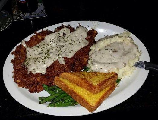 Home made chicken fried steak. Come hungry!! Its a biggie!