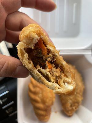 Inside of the beef empanada