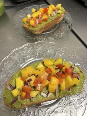 Mango salsa avocado toast