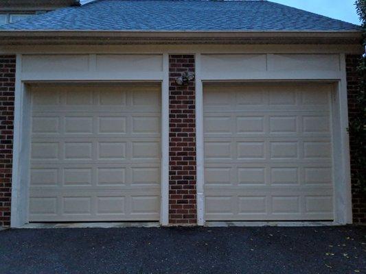 New doors and casing. The tan almond color matches perfectly.