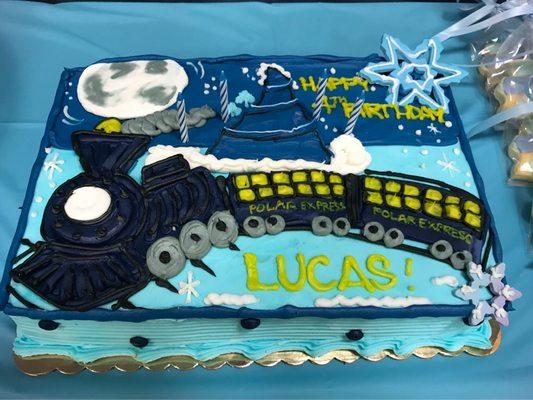 Polar Express themed cake