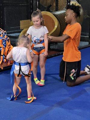 Grandkids getting set to do the rock walls!