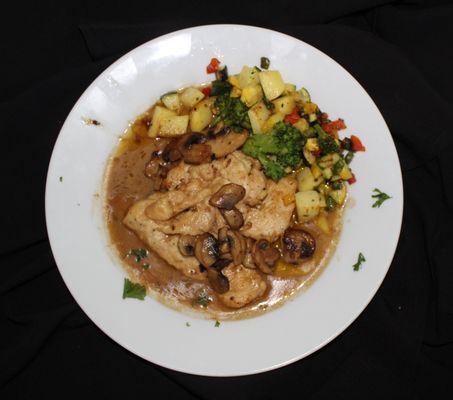 Classic Chicken Marsala, prepared by Mr. Alfano