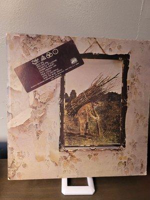 Led Zeppelin 4 vinyl with rare promo sticker, in great condition....what a score!