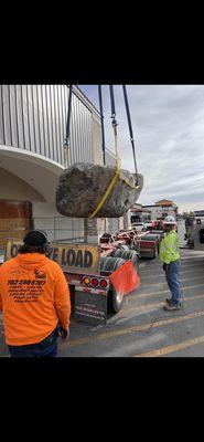 80,000lb granite rock for a showroom