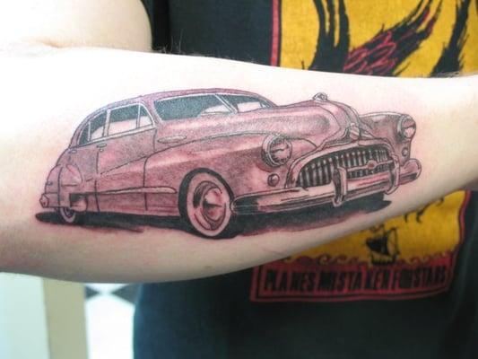 "Ol' Buick" (Arm tattoo) by Tommy Rabid