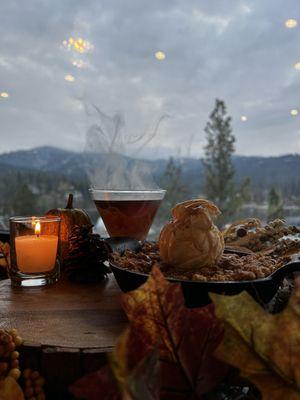 Homemade Desserts and Crafted Cocktails.  Apple Cider Martini and Apple Crisp