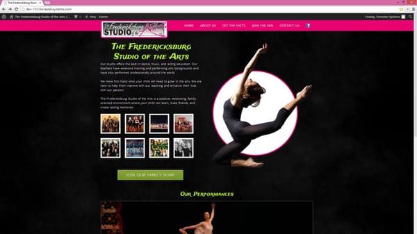 A new website design for The Fredericksburg Studio of the Arts.  Completed in 2014