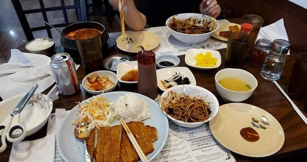 Tonkatsu is good and jajangmyeon