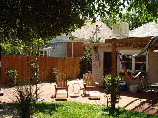 Backyard Recycled brick patio