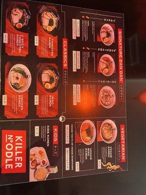 back side of the menu!