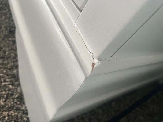 Corner damaged