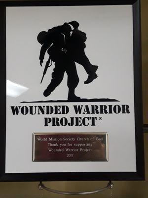 The World Mission Society Church of God did a Benefit Concert for the Wounded Warrior Project.  I heard they raised over $5,000.