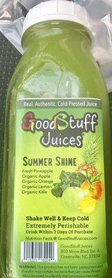 Summer Shine cold press organic fruit juices  Pineapple   Apple   Orange    Kale