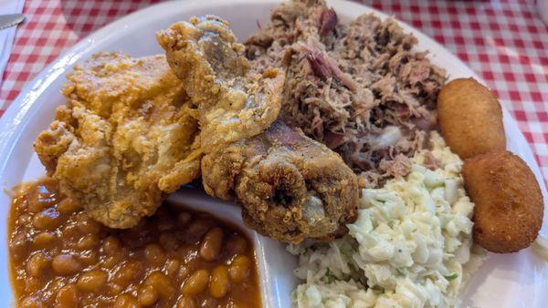 Another plate of ENC Barbecue and Fried Chicken