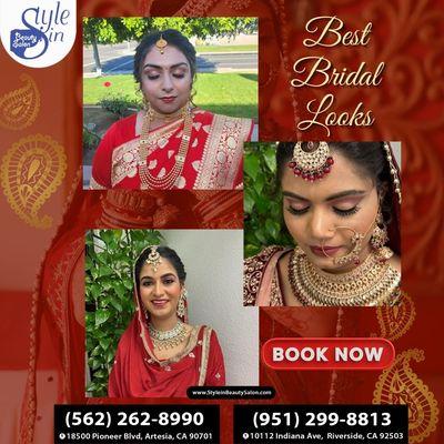 Transform into a stunning bride with our expert stylists! Book your appointment now at #StyleInBeautySalonInc for the best bridal looks.