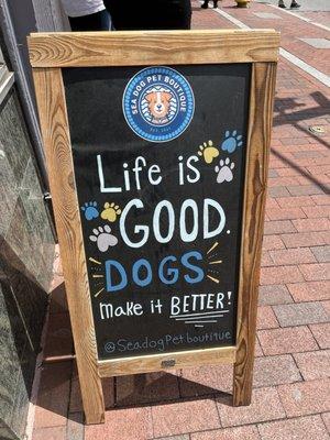 "Dogs make it better!"