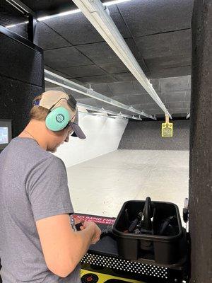 Indoor shooting range.