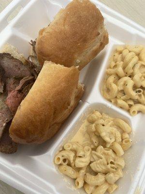 Tri TriTip Sandwich, Pulled Pork Sandwich and Mac & Cheese