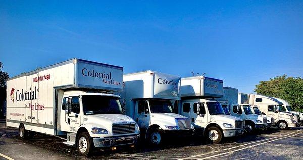 Colonial Van Lines trucks at the Pompano Beach, FL corporate location