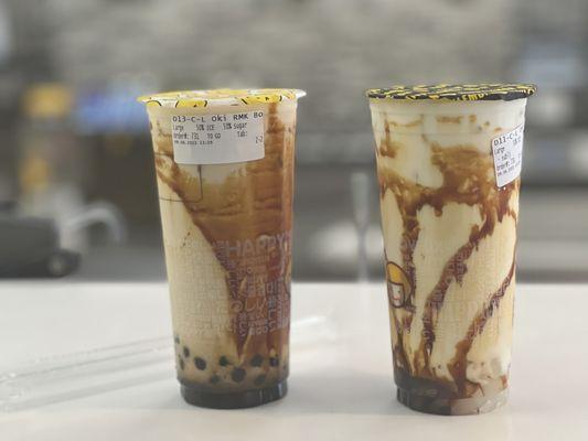 Roasted Milk tea with Boba and Lychee jelly