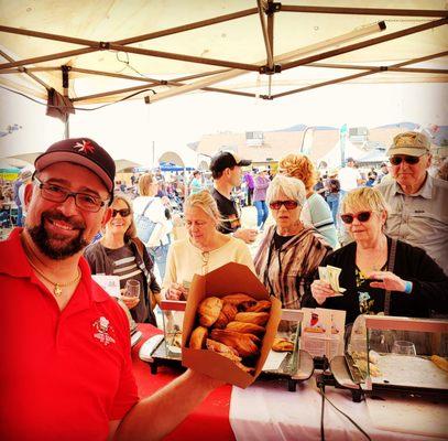 Malta Joe serving up his amazing Maltese Pastizzi!