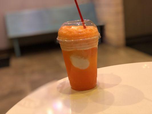 Vanilla frozen custard and orange soda float.